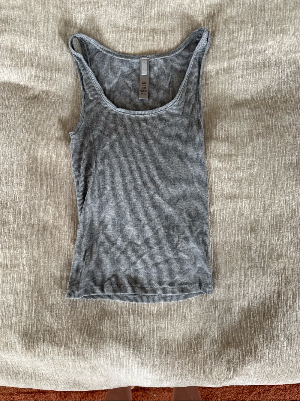 SKIMS Gray Ribbed Scoop Neck Camisole